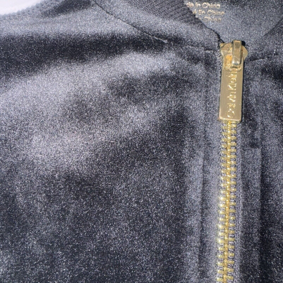 Calvin Klein Women Velour Track Jacket Y2K Style Black/white Size:XS - Picture 11 of 11